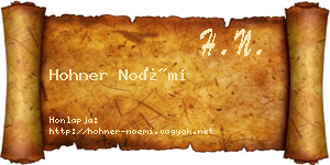 Hohner Noémi névjegykártya